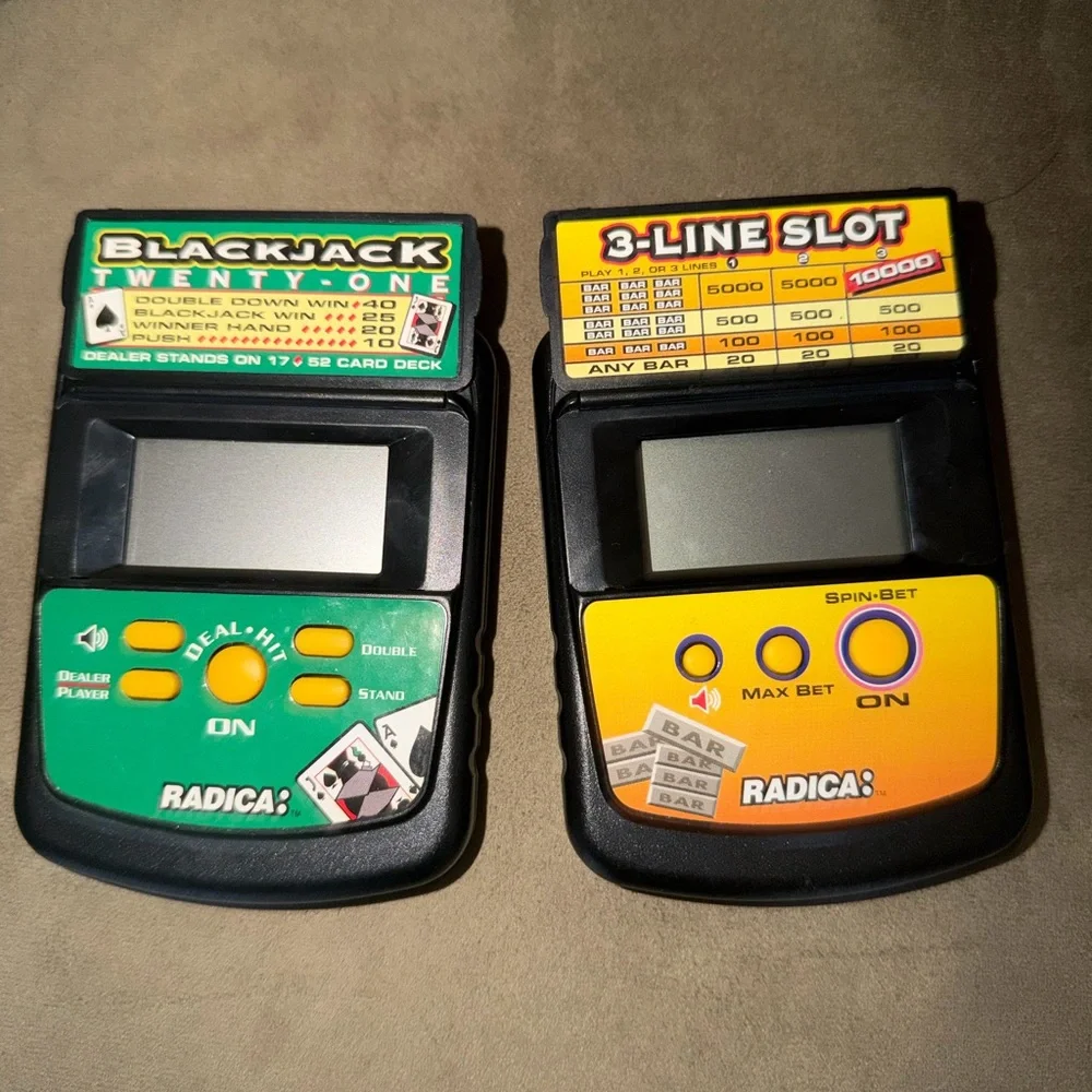 Radica Blackjack and 3-Line‎ Slot Handheld Electronic Games TESTED